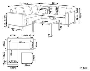 Set di 6 divani componibili per esterni con struttura in alluminio color tortora con cuscini sinistro Beliani