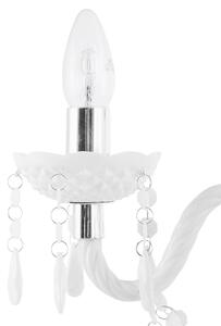 Lampadario Bianco con Cristalli 4 Luci Glam illuminazione moderna Beliani