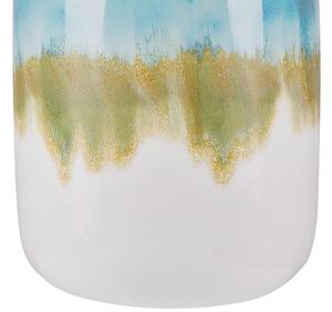 Vaso per fiori accessorio per la casa Vaso in gres porcellanato 22 cm rotondo Multicolore Beliani