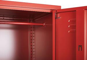 Armadietto in metallo Armadietto in metallo rosso con 5 ripiani e binario Moderno Home Office Beliani