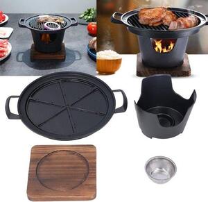 Piastra barbecue portatile senza fumo da 203 cm per tavolo e uso esterno - Griglia a carbonella per il campeggio
