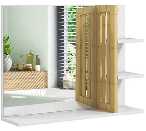 HOMCOM Specchiera Bagno Moderna da Parete a 4 Ripiani in Legno, 45x15x58.5cm, Bianco | Aosom Italy
