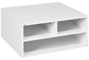HOMCOM Mobile Porta Stampante da Ufficio con 3 Ripiani Aperti a 2 Livelli, 47x40x22.5 cm, Bianco | Aosom Italy