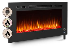 Camino elettrico BALDERIA Fiamma 40 - Camino da incasso - nero