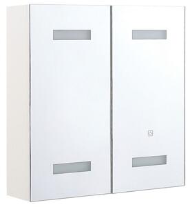 ARMADIETTO SPECCHIO VERA 1 ANTA 71x25x72 cm MDF BIANCO LUCE LED