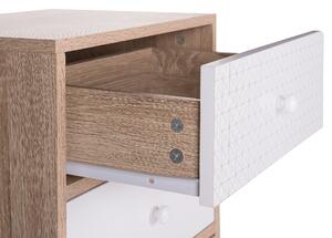 Cassettiera in legno chiaro con design scandinavo a 5 cassetti in legno bianco e grigio Beliani