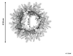 Ghirlanda Natalizia Artificiale Innevata PreIlluminata ⌀ 55 cm Bianco Beliani