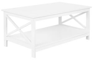 Tavolino da caffè bianco 100 x 55 cm 2 ripiani rettangolare da tavolo in stile moderno Beliani