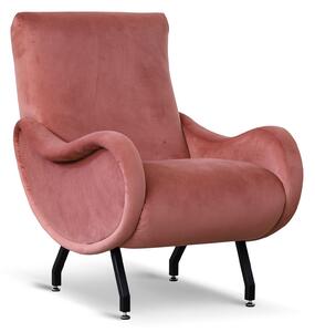 Poltrona Miss velluto rosa antico