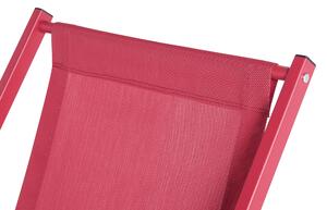 Sedia a Sdraio Pieghevole in Tessuto di colore Rosso e Struttura Alluminio Rosso resistente Beliani