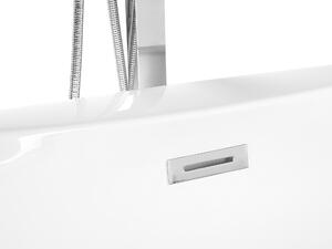 Vasca freestanding con idromassaggio Bianco Sanitario Acrilico Ovale Singola 180 x 100 cm con LED Beliani