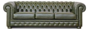 Divano Chesterfield Pelle Fiore verde inglese