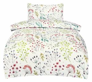 Biancheria da letto bianca in raso di cotone per letto singolo 140x200 cm Jasmine – My House