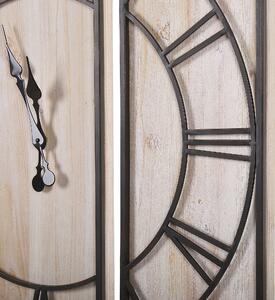 Orologio da parete in legno chiaro 3 pezzi 75 x 75 cm con struttura in metallo Nero fatto a mano Beliani