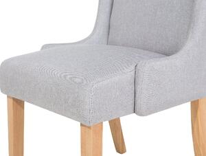 Set di 2 sedie da pranzo imbottite in tessuto grigio chiaro con gambe in legno con schienale alto Parsons moderne Beliani