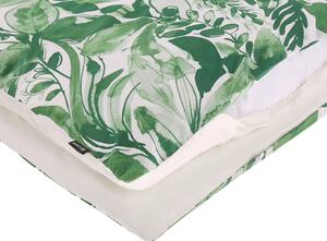 Set copripiumino e federa in misto cotone verde e bianco 135 x 200 cm con stampa a foglie moderna Boho camera da letto Beliani