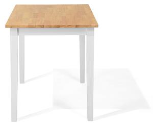 Set da pranzo in legno massello bianco con piano in legno chiaro a 4 posti 120 x 75 cm moderno scandinavo Beliani