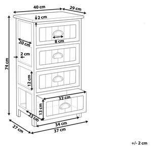 Cassettiera bianco scandinavo maniglie in metallo 4 cassetti MDF moderno camera da letto soggiorno Beliani