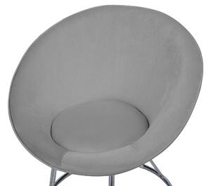 Sedia grigio tappezzeria velluto rotondo sedile retrò minimalista Beliani
