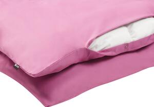 Set di biancheria da letto 135 x 200 cm in cotone a tinta unita rosa Beliani