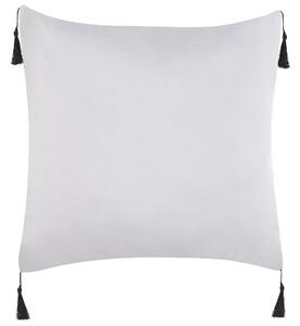 Set di 2 cuscini motivo geometrico nappe 45 x 45 cm bianco e nero Beliani