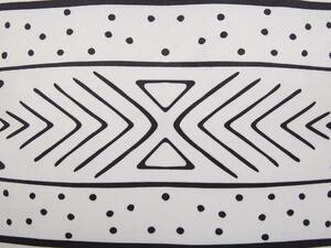 Set di 2 cuscini motivo geometrico nappe 30 x 50cm bianco e nero Beliani