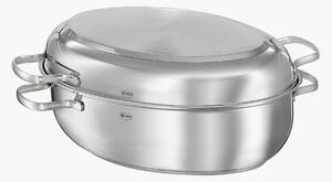 Casseruola ovale con coperchio in acciaio inossidabile antiaderente Elegance