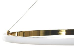 Moderna Lampada a Sospensione Illuminazione Integrata LED Anelli Lampada a Sospensione Rotonda in Metallo dorato Beliani