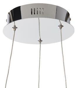 Moderna Lampada a Sospensione Illuminazione LED Integrata Anello Rotondo ø 40 cm Argento Beliani