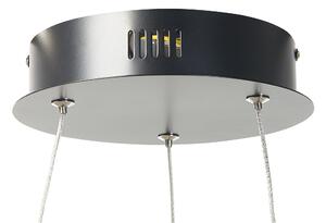Moderna Lampada a Sospensione Integrata LED Luce 5 Anelli in Alluminio Nero Beliani
