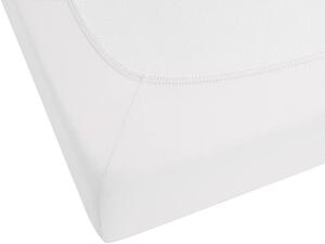 Lenzuolo con angoli cotone bianco 160 x 200 cm coprimaterasso elasticizzato modello classico a tinta unita camera da letto classica Beliani