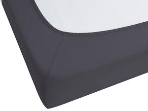 Lenzuolo con angoli cotone nero 90 x 200 cm coprimaterasso elasticizzato modello classico a tinta unita camera da letto classica Beliani