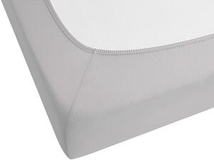 Lenzuolo con angoli cotone grigio chiaro 90 x 200 cm coprimaterasso elasticizzato modello classico a tinta unita camera da letto classica Beliani