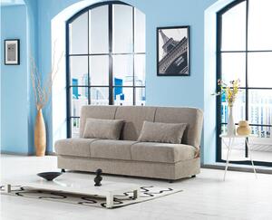 DecHome Divano Letto 3 Posti Moderno Vano Contenitore in Tessuto Dimensioni 190x81x90 cm colore Beige - Lumos