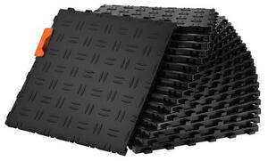 Piastrelle per garage, 305 x 305 x 13,4 mm, set da 25 - Pavimento industriale con struttura bifacciale antiscivolo - Ideale per garage, scantinati e officine di riparazione - Nero