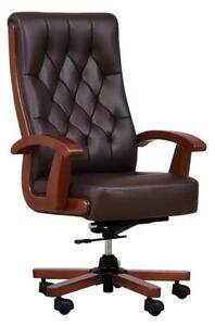 Poltrona CONSUL in pelle marrone