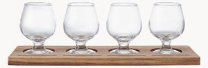 Vassoio da degustazione in legno di acacia Classic, set da 5