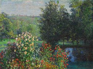 Riproduzione The Rose Bushes in the Garden at Montgeron 1876, Claude Monet