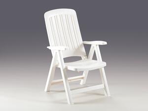 BICA Sdraio da Giardino Pieghevole Schienale Reclinabile in Plastica colore Bianco - Carmen