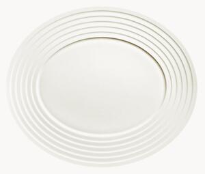 Set di 6 piatti ovali da portata in Fine Bone China Relief