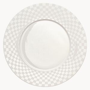 Set di 6 piatti da colazione in Fine Bone China Cross White