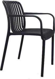 Amicasa Sedia per Esterni Impilabile in Plastica Dimensioni 57x57x80 cm colore Antracite - Corbara