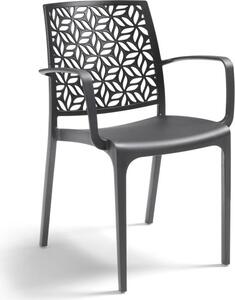 BICA Sedia per Esterni Impilabile in Plastica Dimensioni 56x56x81 cm colore Grafite - Ninfa Armchair