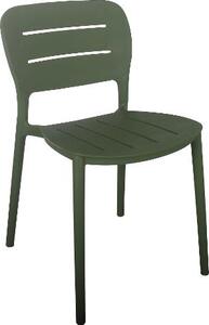 Amicasa Sedia per Esterni Impilabile in Plastica Dimensioni 52,5x44x79 cm colore Verde - Creta