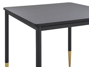 Tavolo da pranzo Piano in MDF Nero Tavolo da cucina quadrato 80 x 80 cm con gambe in metallo Stile glamour Beliani