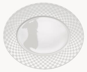 Set di 6 piatti ovali da portata in Fine Bone China Cross White