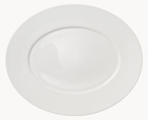Set di 6 piatti ovali da portata in Fine Bone China Cross White