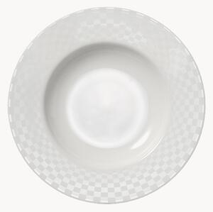 Set di 6 piatti fondi in Fine Bone China Cross White
