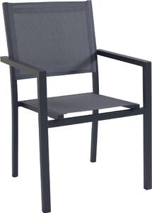 VivaGarden Sedia per Esterni in Alluminio/Textilene Dimensioni 55x58x85 cm colore Antracite - Ludwig