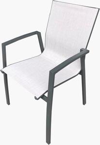 Amicasa Sedia per Esterni in Alluminio/Textilene Dimensioni 59x57x88 cm colore Grigio Scuro - Sandra